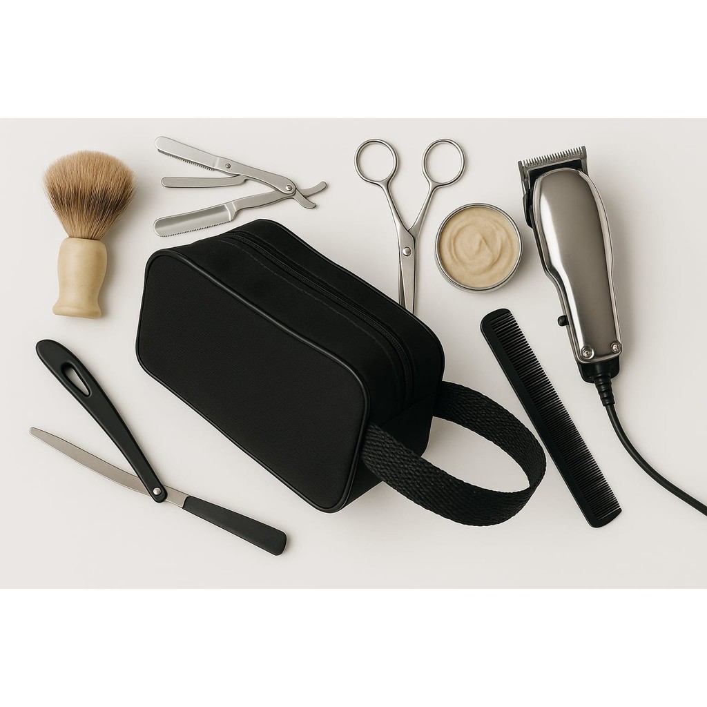 Estojo Preto Organizador de Mala Barbeiro  Cabeleireiro  Maquiagem – Compacto, Resistente e Estiloso!