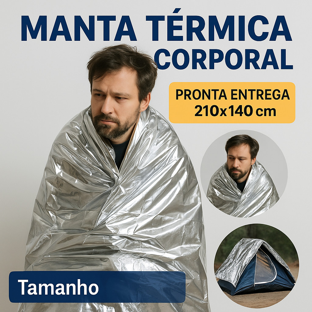 Kit c/ 05 Manta Térmica Corporal Aluminizada de E ...