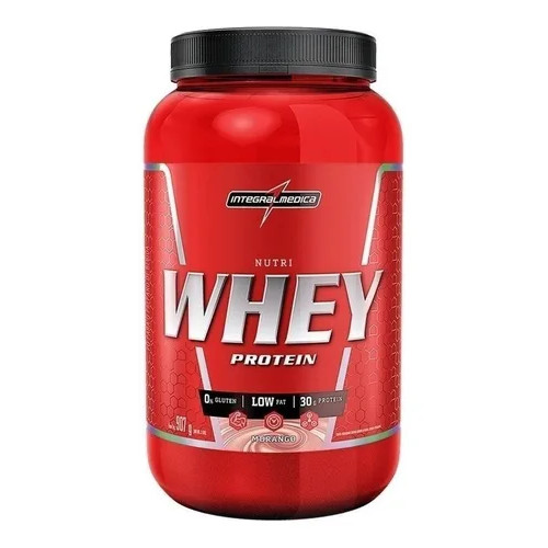 Nutri Whey Protein Morango 900g Pote Integralmedica Hipercalórico Massa Muscular Pós Treino Energia
