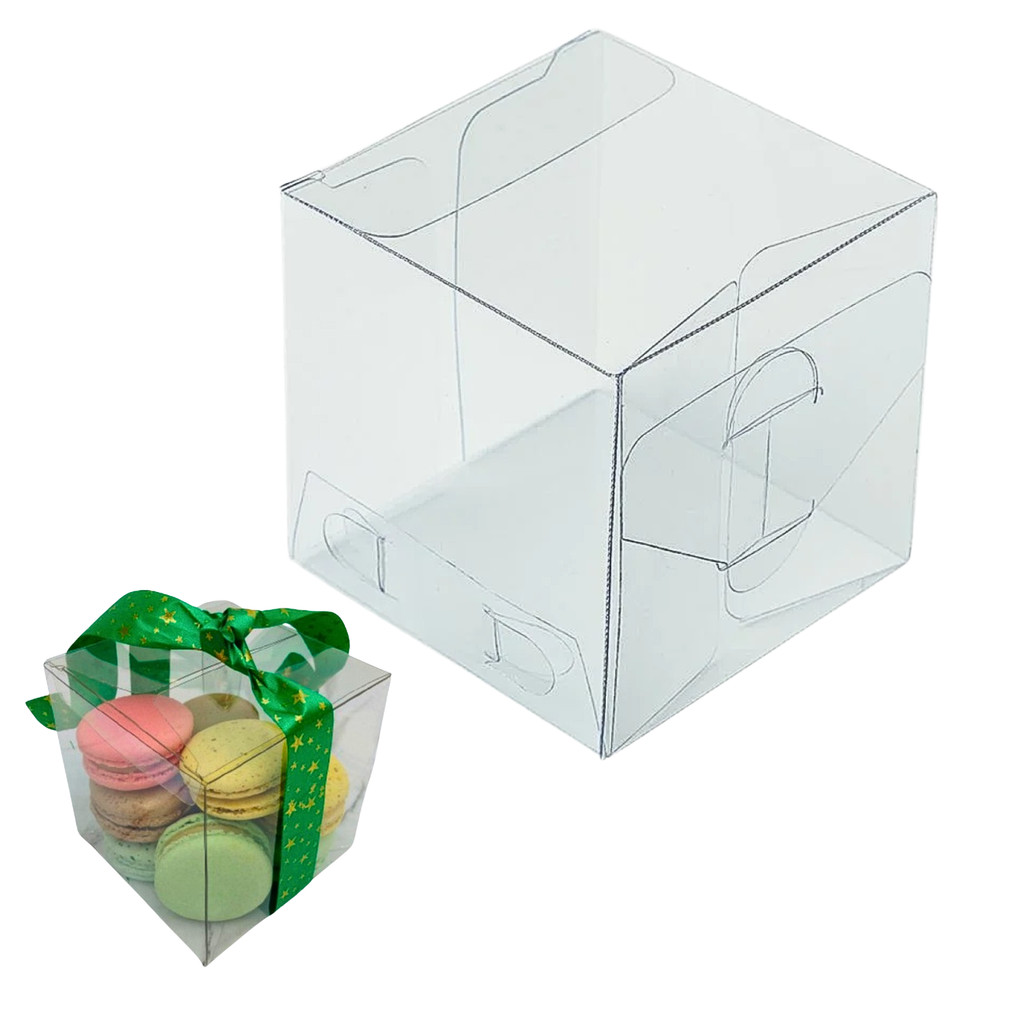20un Caixa Cubo PVC Acetato Transparente K8 10x10x10cm
