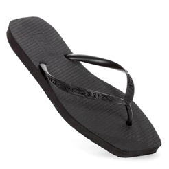 Chinelo Brizza Arezzo Bico Quadrado Tira Logomania Preto - Feminino