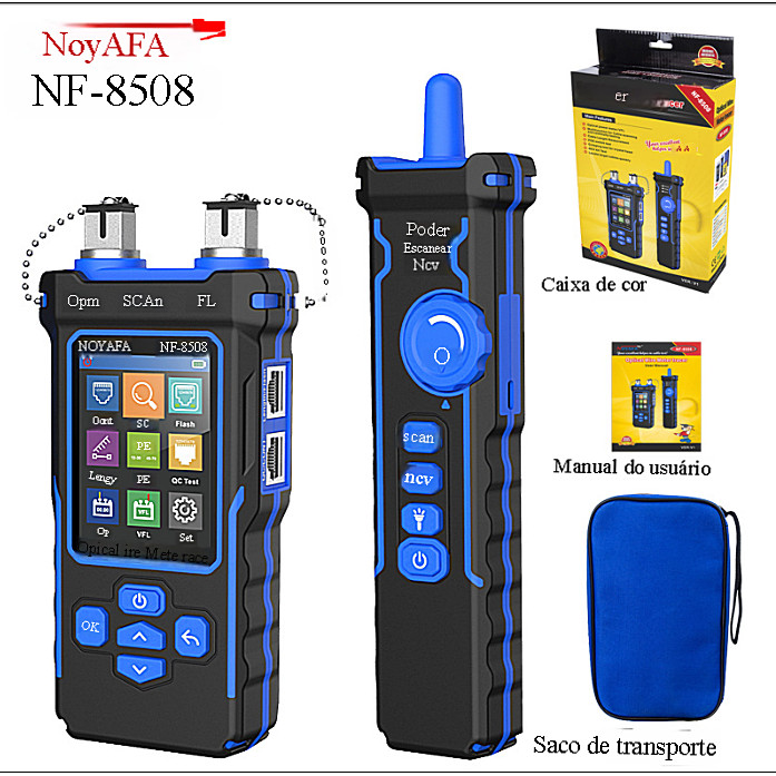NOYAFA NF-8508 Localizador de cabo de rede Testador de cabo de rede Localizador de ponto de interrupção de fibra óptica