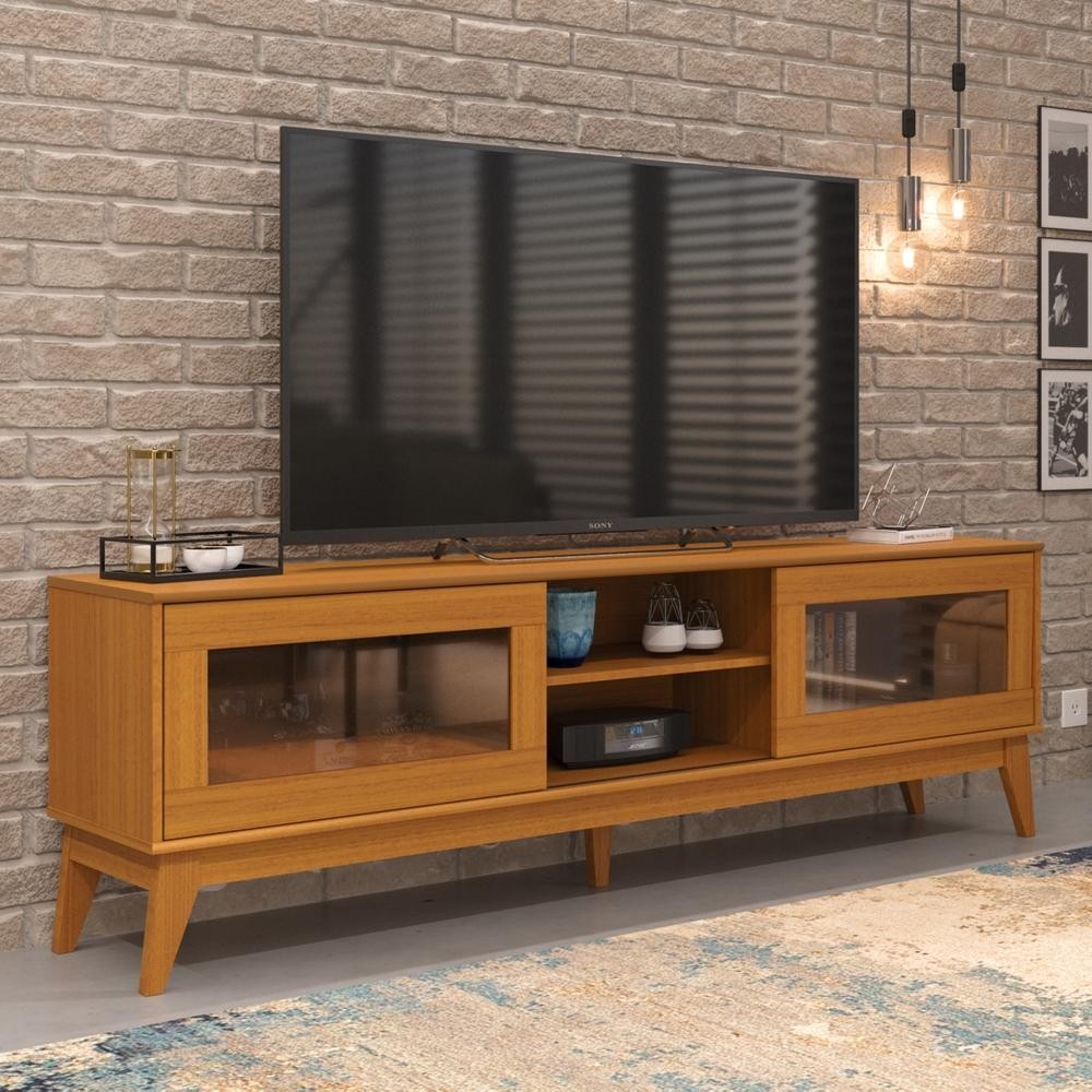 Rack Para Tv Até 65 Polegadas Amber 2 Portas Vidro Deslisante Reflecta 180Cm - Vianossa em Oferta na Shopee