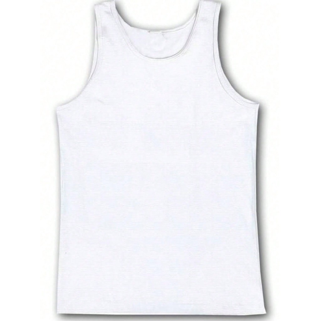 Camiseta Infantil Regata Branca Escolar 100% Algodão