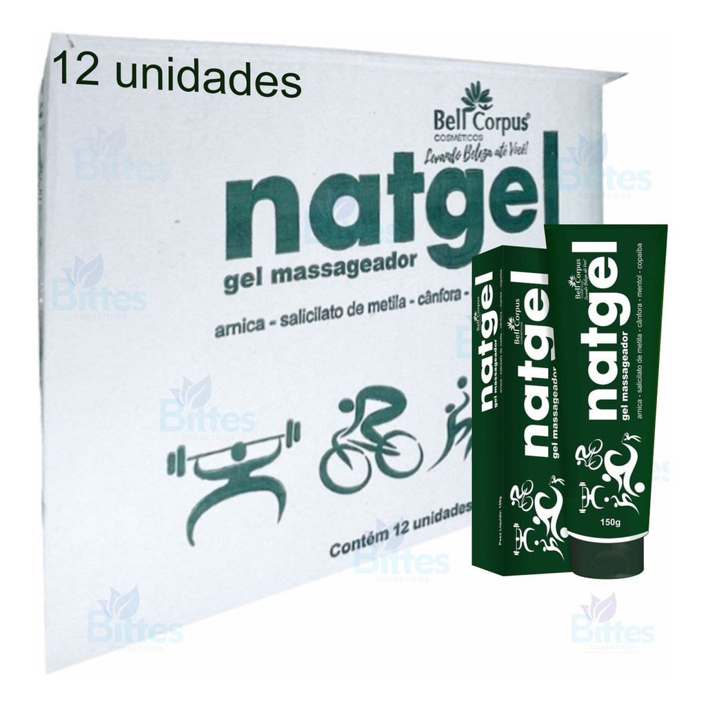 Kit 12 Géis P Massagem Natgel Bell Corpus Cosméticos Revenda