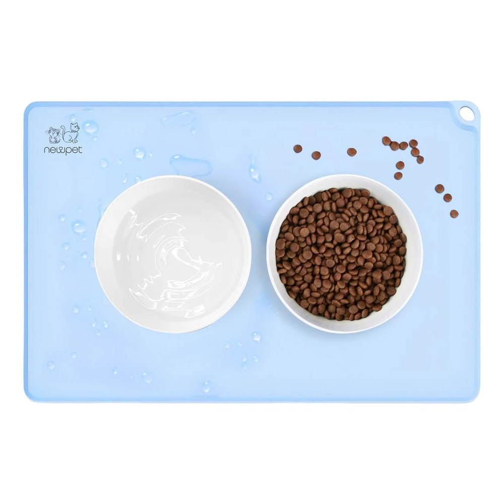 Newpet Tapete Silicone Para Cachorro Gato Tigela Antiaderente Pet Comedouro e Bebedouro Comida Impermeável 40x50cm