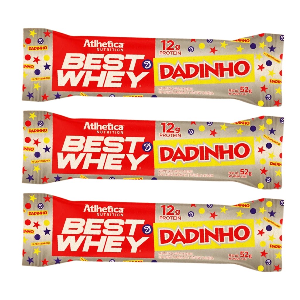 Kit 3 Best Whey Atlhetica Nutrition 52g Dadinho 12g Proteína