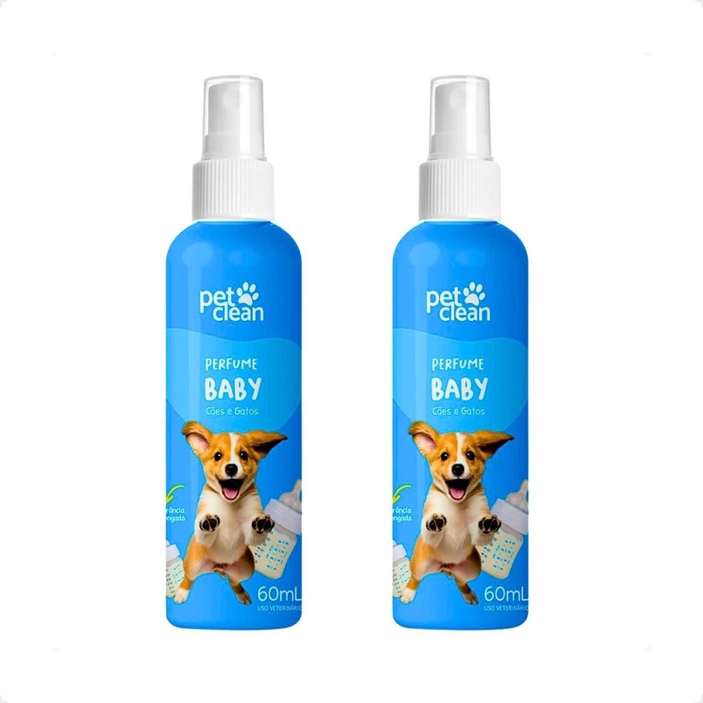 Kit 2 Perfume Colônia Pet Baby 60ml Para Cachorro E Gato - Pet Clean em Oferta na Shopee