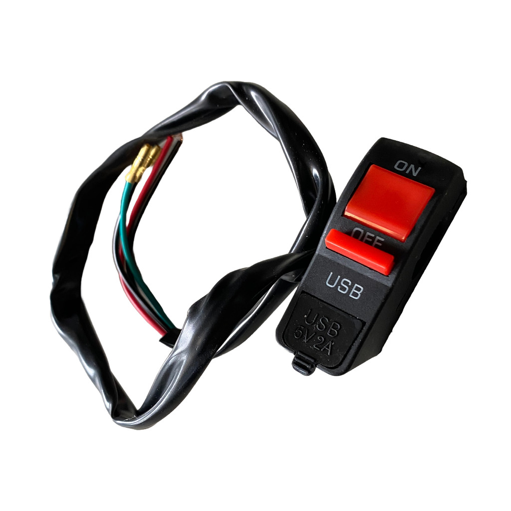 Botão Liga / desliga Farol De Milha Moto Universal Com Usb