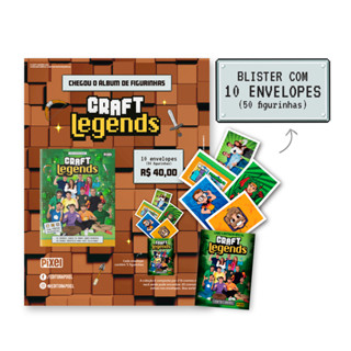 Kit de 10 envelopes com 50 cromos - Álbum oficial Craft Legends em Oferta na Shopee