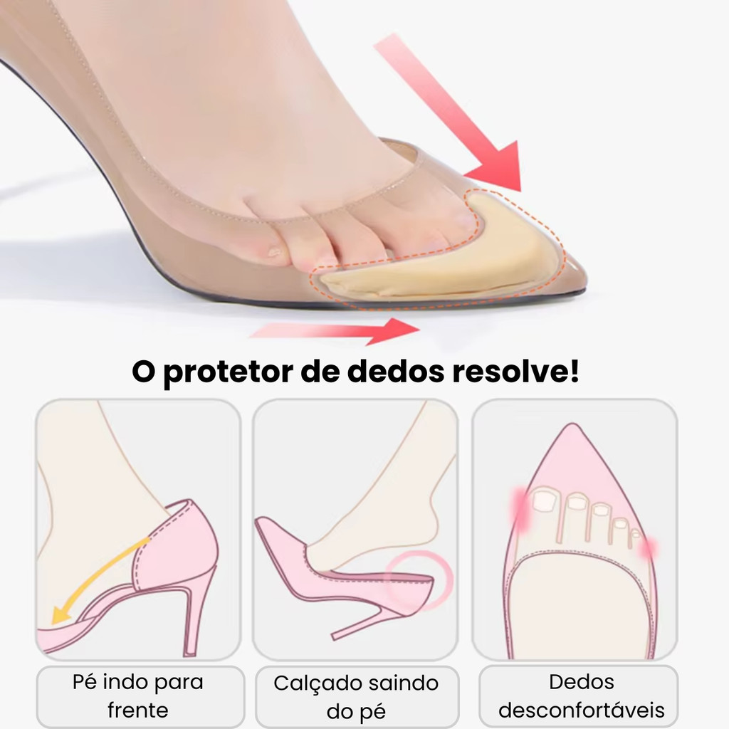 1 Par Protetor Dedos Bico Sapato Apertado Alivio Dor Evita Calos Bolhas — imagem 2 de 2