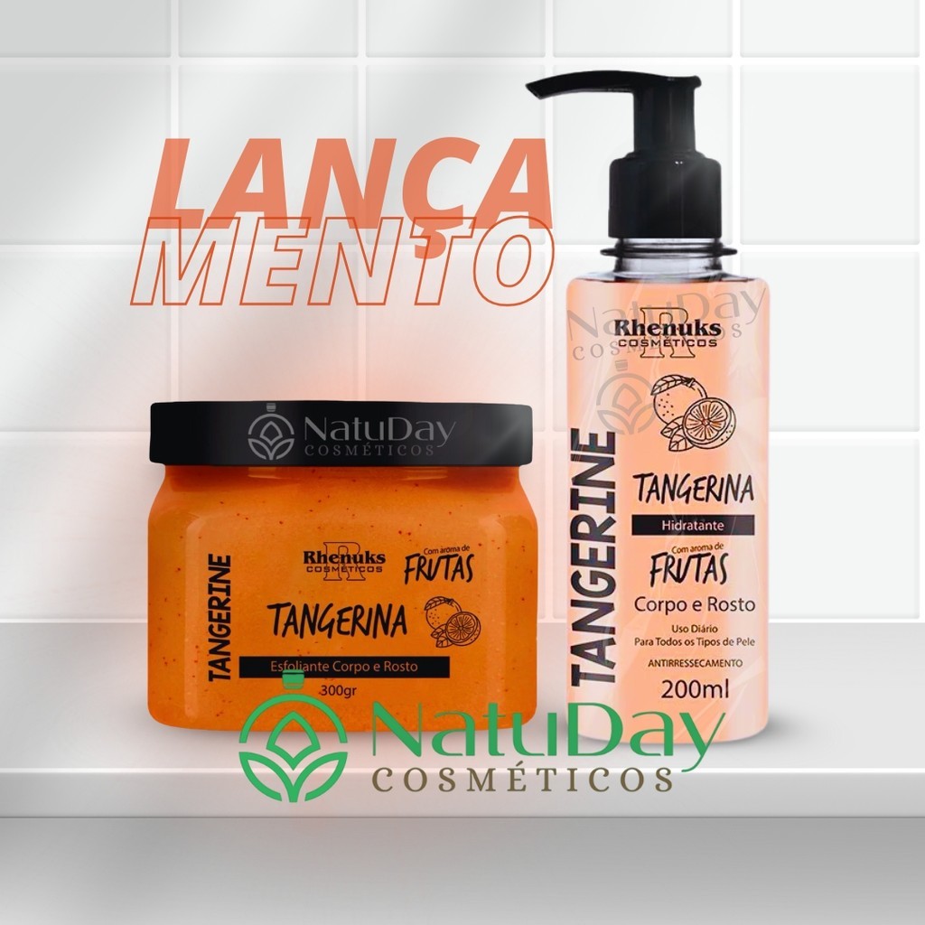 Kit Esfoliante + Hidrante Corpo & Rosto  Tangerina | - Rhenuks