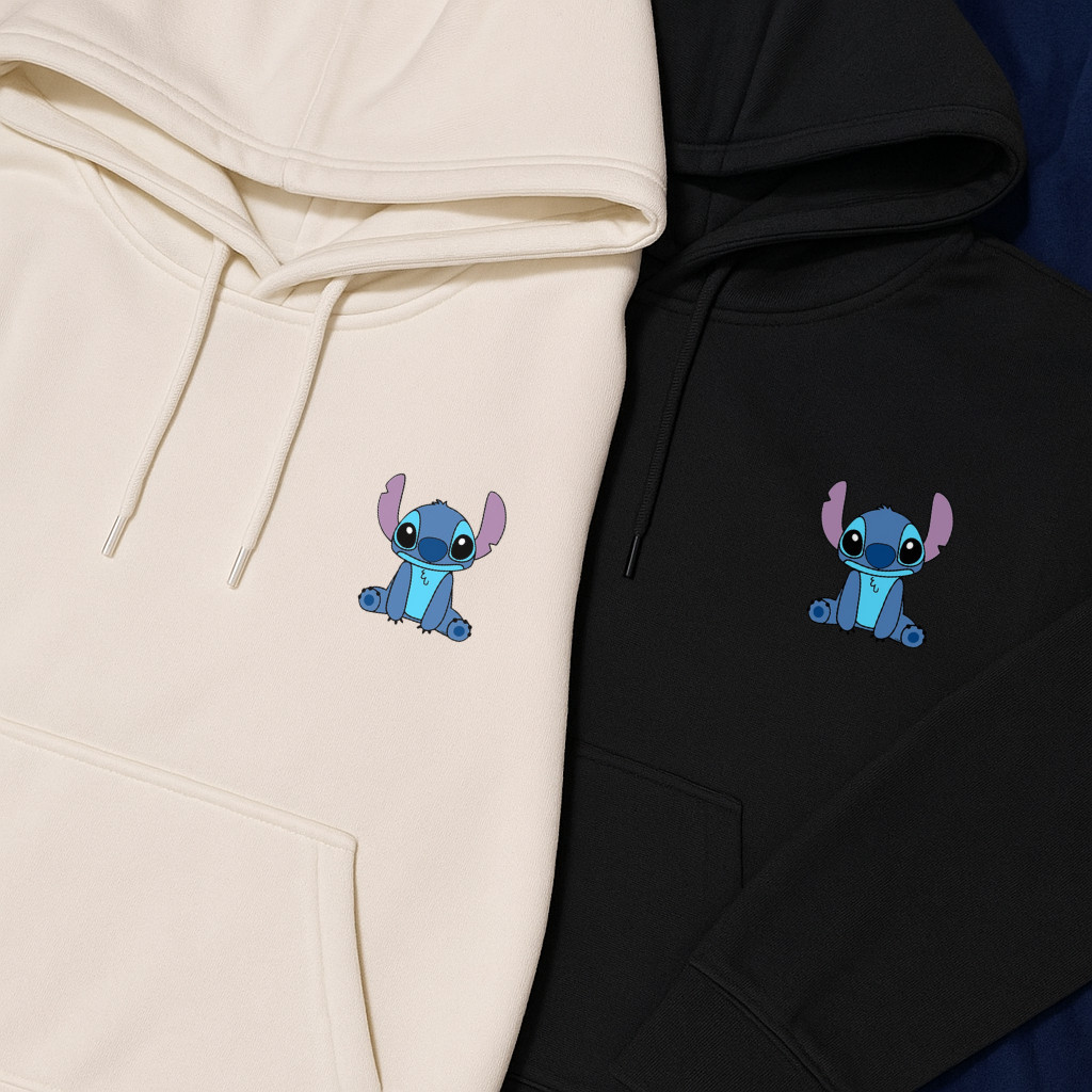 Moletom Canguru Unissex Lilo Stitch Feminino Masculino Personagem Estampado Casual Entrega Rápida