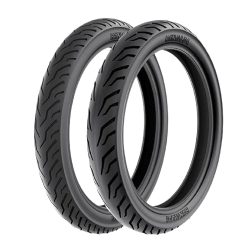 PAR DE PNEUS MOTO RINALDI SS48 90/90-18 TRAS + 275-18 DIANT - USO SEM CÂMARA - P/ TITAN-FAN-YBR