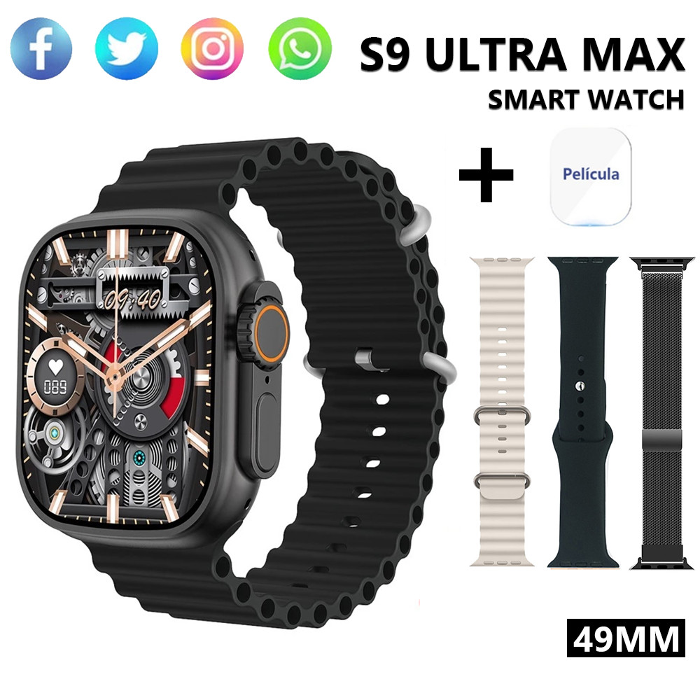 2025 Novo Smartwatch S9 Max Masculino Esporte Feminino 2.19 "HD touchscreen BT chamar smartwatch