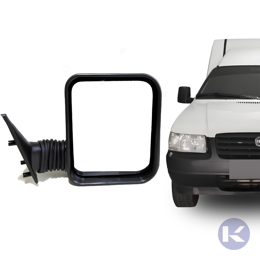 Retrovisor Externo Fiorino 98 a 2010 Preto Com Espelho Sem Controle Modelo fixo