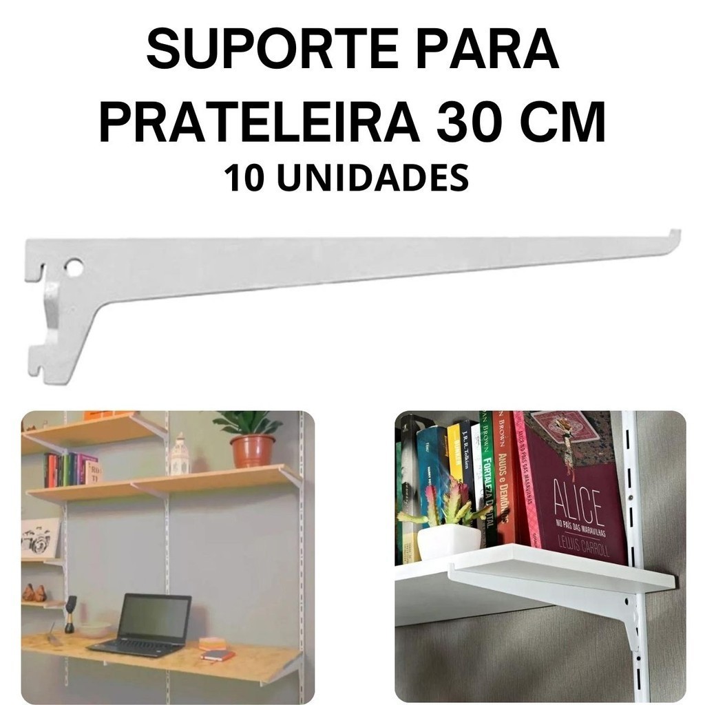 Kit Suporte Para Trilho Cremalheira Prateleira de Trilho 30cm - Fertak em Oferta na Shopee
