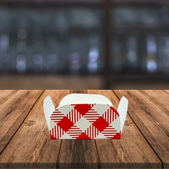 Forminhas para Doces 4 Pétalas Xadrez Vermelho - 30 unidades - Rizzo