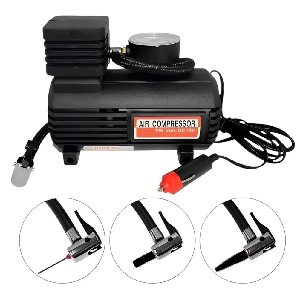 Mini Compressor Ar Com 3 Bicos Automóvel Portátil 12v 250psi
