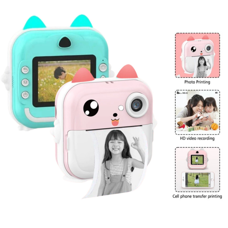 Câmera De Impressão Instantânea Para Crianças Vídeo Fotografia Digital Fotográfica Toy Mini Impressora Térmica Boy Girls em Oferta na Shopee