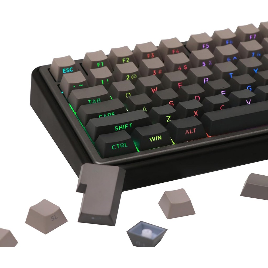 EPOMAKER Conjunto De Teclas PBT Com Impressão Lateral Dupla De 133 Para Teclado Mecânico Jogos , Compatível Layout ANSI/