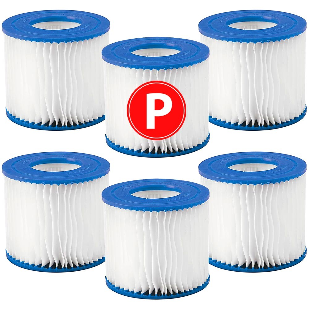 Kit 6 Cartuchos Refil Tipo P Filtrante Bomba Piscina VG Plus