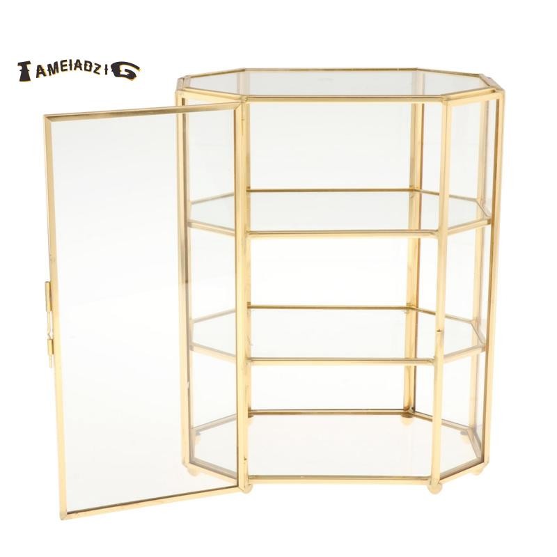 Caixa De Joias De 3 Camadas , Organizador De Maquiagem De Vidro , Multifuncional , Vitrine Para Penteadeira , Decoração 