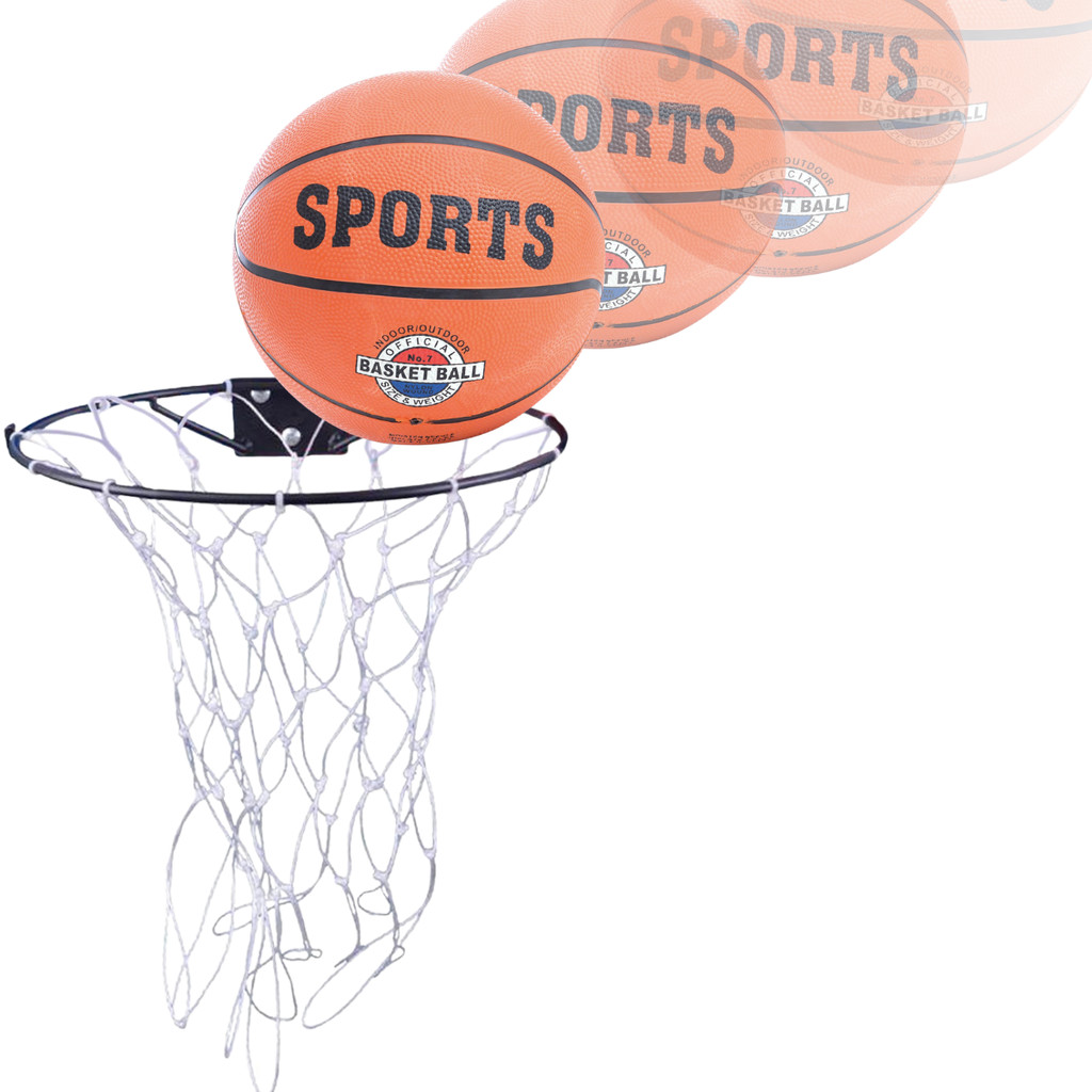 Aro Cesta Basquete Reforçado Infantil Com Rede e Bola Tamanho Profissional Oficial