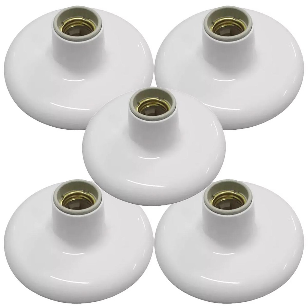 Kit Plafon de Porcelana Branco 100W - 250V Com 5 Unidades (180931) - Ilumi em Oferta na Shopee