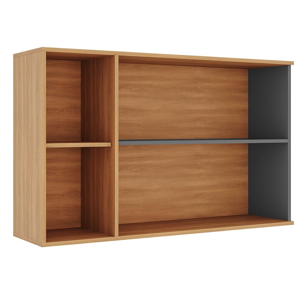 Detalhes do Armário Aéreo Cozinha Castanha 2 Portas 915003 Cinza/Freijó - Telasul