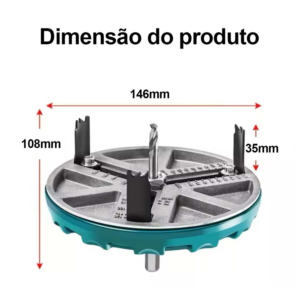Serra copo ajustável de metal para madeira serra copo circular multifuncional diâmetro de corte 45-130 mm — imagem 2 de 2