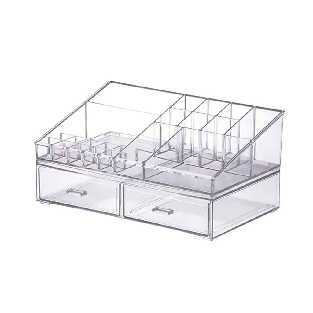 Kit Organizador de Maquiagem Cosmético batom Pincel com 2 Gavetas 32 X 18,5 X 15,5
