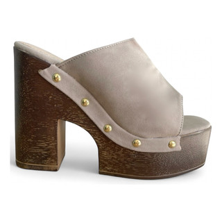 Sandália Salto Alto Anabela Salto Grosso Robusto Plataforma Meia Pata Leve Spikes Boho Chic So Pretty Shoes Laviny Moda