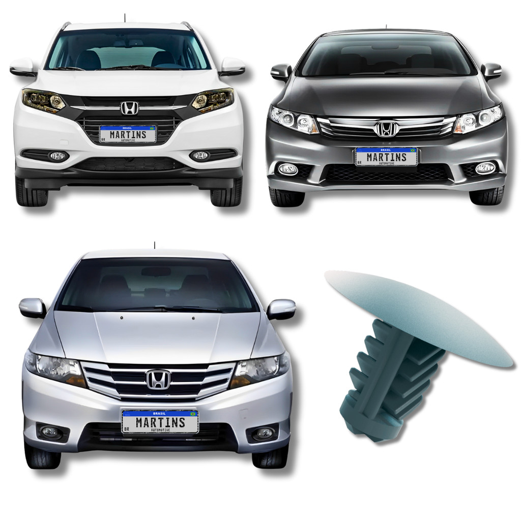 Kit 10 Grampo Presilha Carpete do Porta-Malas e outras Utilidades Accord City Civic Fit Hrv
