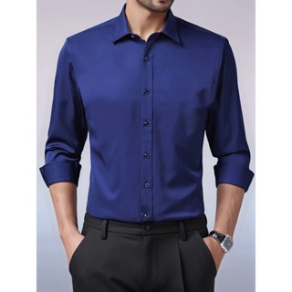 Camisa masculina casual de negócios de manga longa de alta qualidade, feito de 100%microfibras ultra finas. Slim Fit. em Oferta na Shopee
