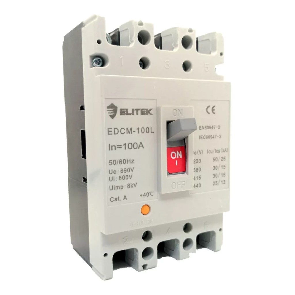 Disjuntor Caixa Moldada 25kA 380V 50A 63A 70A 80A 100A Tripolar Fixo