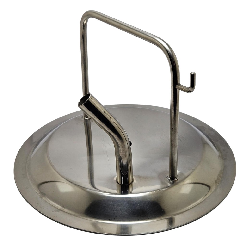 Tampa Do Tarro Inox Com 1 Entrada Leite + 1 Vacuo para Ordenhadeira