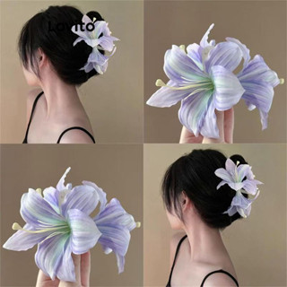 Lovito Casual Floral flores férias fada um senso de atmosfera gradiente cor grampos de cabelo para mulheres LFA71001 em Oferta na Shopee
