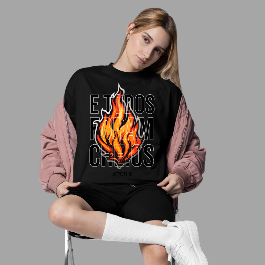 Camiseta Premium em Algodão PuroSISI Camiseta Oversized Feminina Moda Estampa Evangelica Confortável 100% Algodão