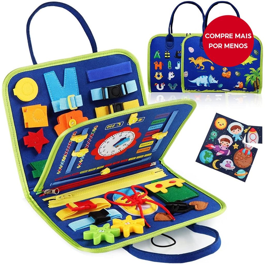 Montessori Busy Board Para Crianças-Brinquedos Sensoriais De Habilidades Básicas A Vida Co...
