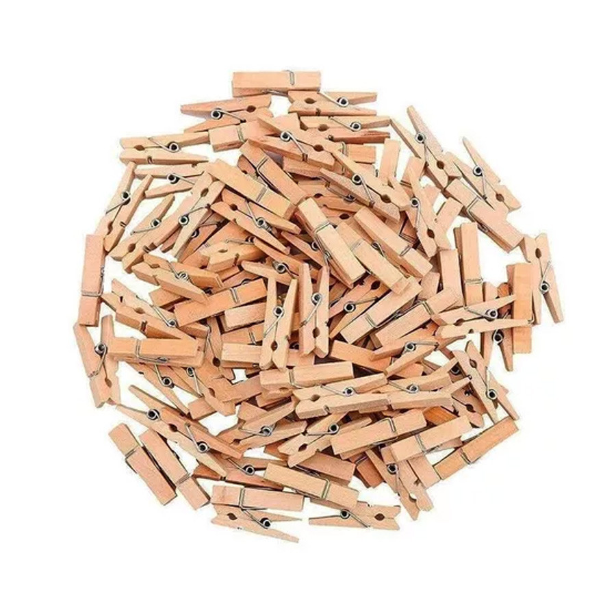 Mini Prendedor de Madeira Natural 2,5cm - 50 Unidades - Rizzo - Home & Living