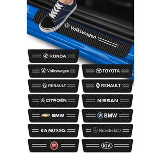 Soleira Automotiva Todas as 25 Marcas de Veículos kit 4 Portas Anti risco Fibra de Carbono Adesivo em Oferta na Shopee
