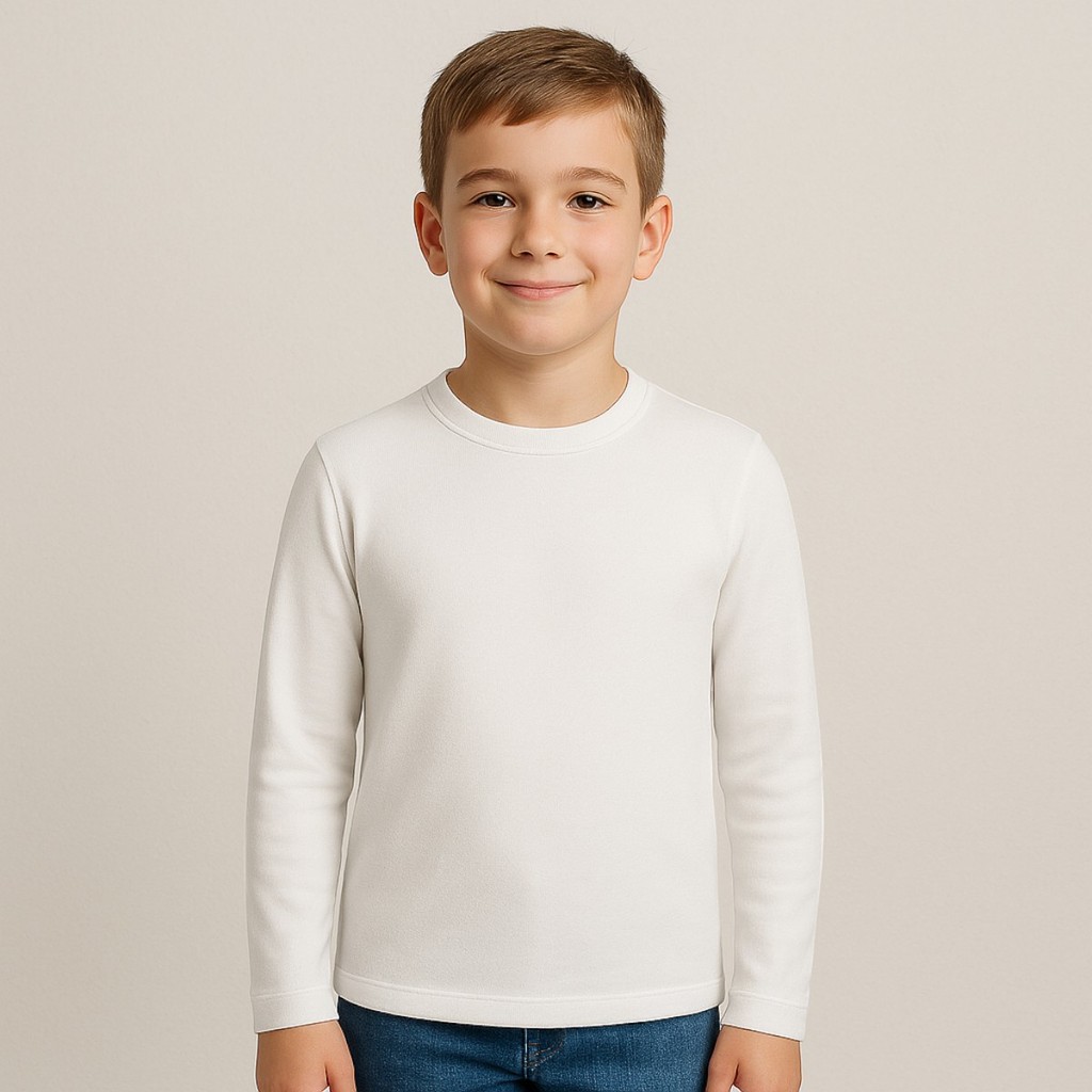 Kit 2 Camisetas Térmicas Juvenis Manga Longa Lisa Peluciadas Para Menino Inverno