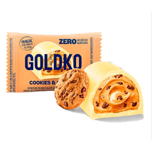 Detalhes do Bombom de Chocolate Branco com Recheio de Cookies & Cream 5x13,5g GOLDKO
