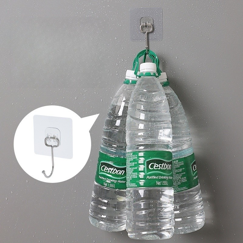 10 Gancho Adesivo Parede Multi Funcional Autocolante Casa Cozinha Quarto Banheiro Organizado