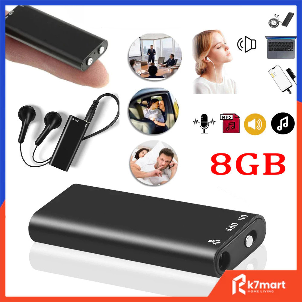 Mini Gravador Espião 8GB - 96h Gravação, MP3 Player, USB, Portátil, Pronta Entrega em Oferta na Shopee