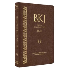 Bíblia King James Fiel 1611 | Letra Normal | Concordância e Pilcrows | Capa Luxo Marrom