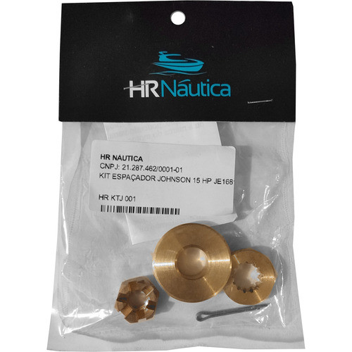 Kit espaçador motor de popa Johnson 15 Hp ou Evinrude 15 Hp - Porca, Arruelas, cupilha