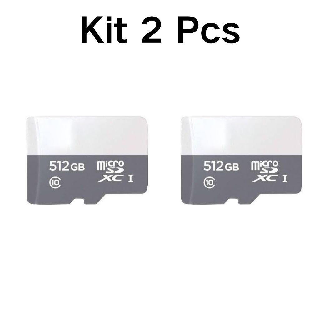 KIT 2 Cartão Memória Micro Sd 512GB Classe10 Ultra