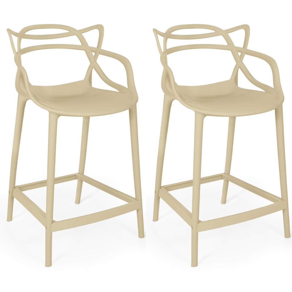 Kit 2 Banquetas Média Allegra 66cm Design Cozinha/Bancada em Oferta na Shopee